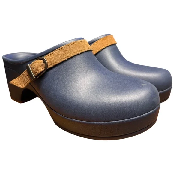 CROCS Sarah Women's 7 Clog Mules Navy Blue Dual Comfort Arch Support Slip On - Picture 2 of 12